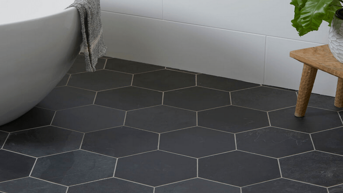 Black Hexagon Tile for Bathroom