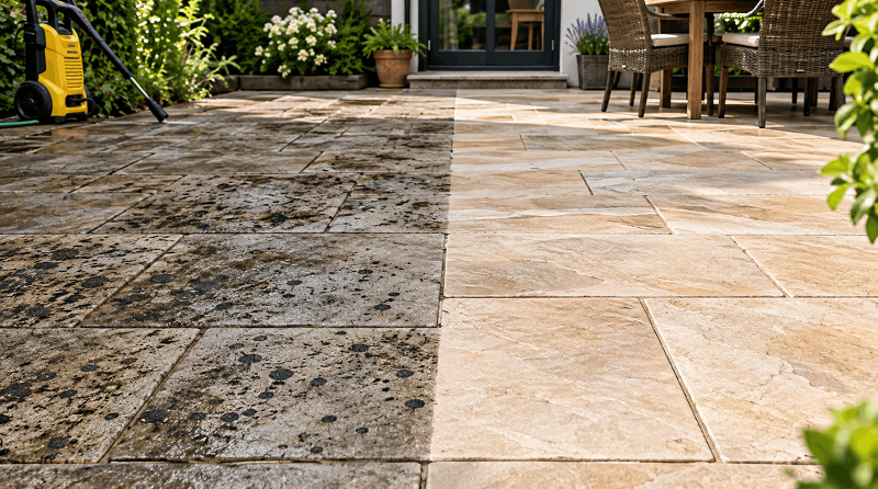 How to Get Rid of Black Spots on Patio Slabs