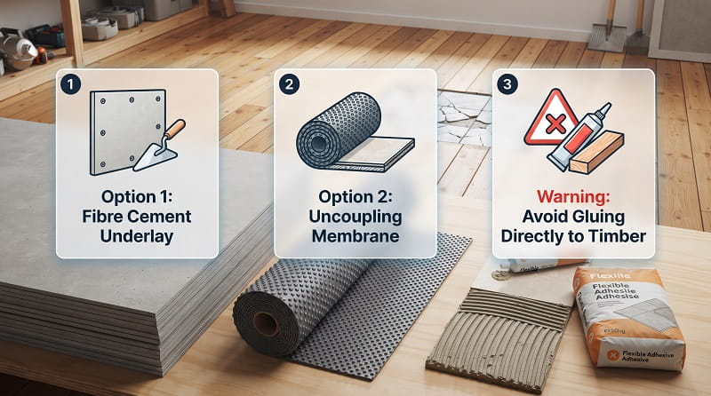 Your options for tiling over timber